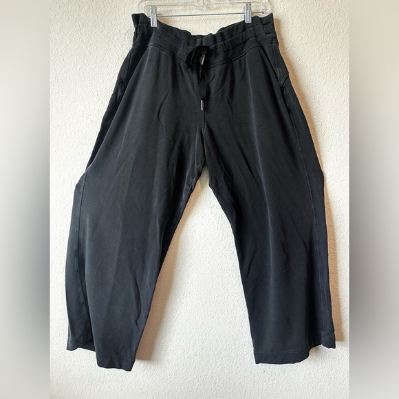 Athleta Size XL Charcoal High Rise Wide Leg Drawstring Pants - Picture 5 of 9